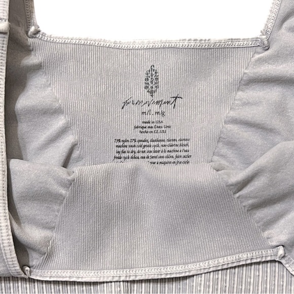 Free People Good Karma Square Neck Bra Top Gray NWOT - Picture 2 of 6